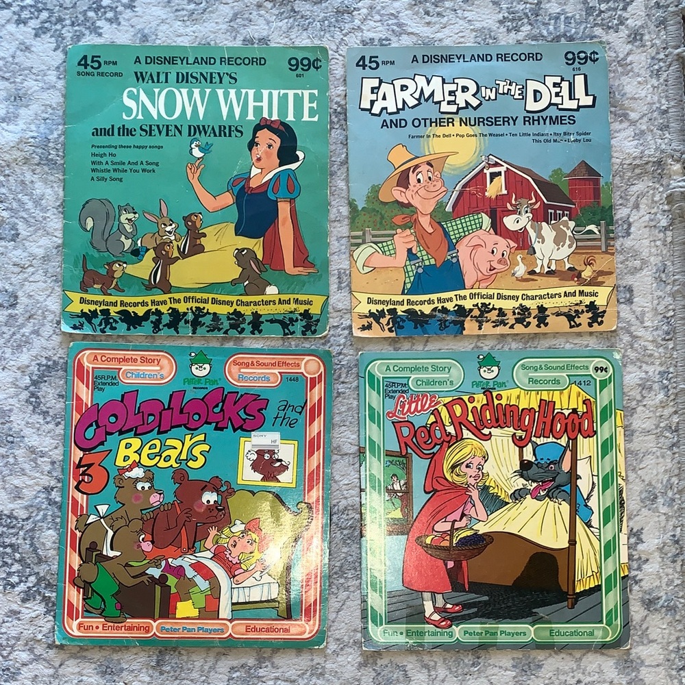 Vintage Vinyls - Snow White Songs, Nursery Rhymes, Goldilocks, & Red Ridinghood
